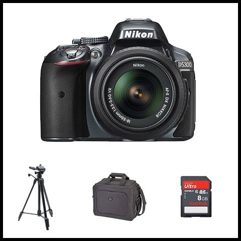 Nikon D5300 with 18-55 + mmc,bag and tripod