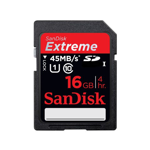 SanDisk 16GB  Extreme SDXC 45MB/s